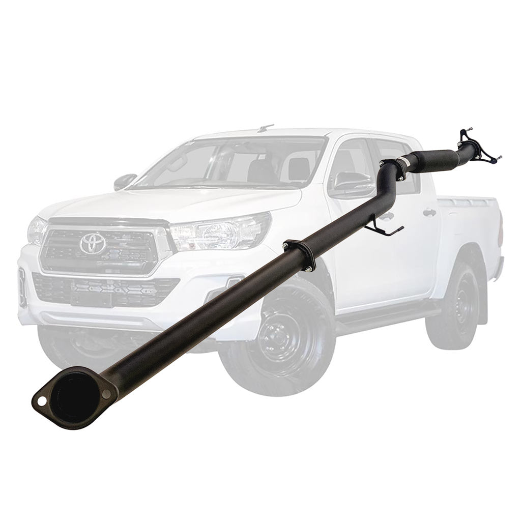 Toyota Hilux N80 2.4L 2017 Onwards 3" DPF-Back Exhaust System - Aluminised Steel / Hotdog / Diff Dump