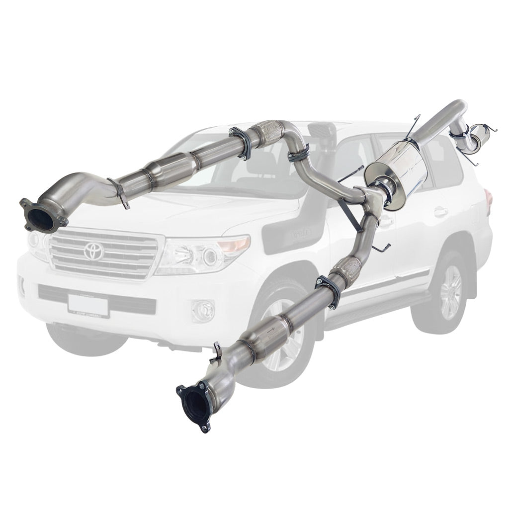 Toyota LandCruiser 200 Series twin 3 to 4 inch stainless exhaust