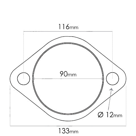 Redback Universal 2-Bolt Flange Gasket – 90mm ID | UNG706