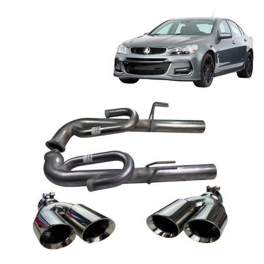 Redback Performance Anti Drone Tail Pipes for Holden Commodore VE VF Sedan 2007 Onwards Stainless Steel | VE07-3-JPK-3-409