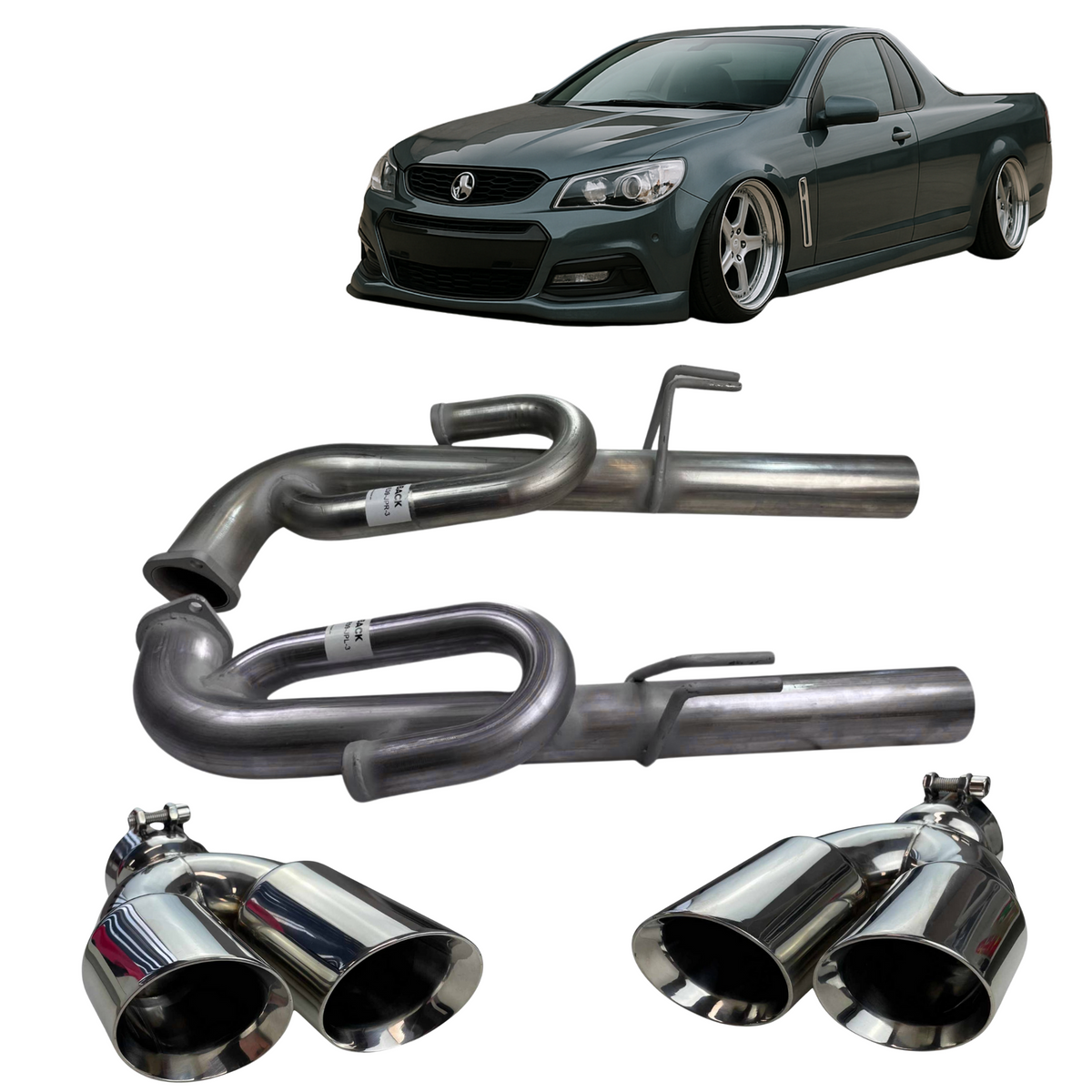 Redback Performance Anti Drone Tail Pipes for Holden Commodore VE VF Ute 2007 Onwards Stainless Steel | VE09-3-JPK-409