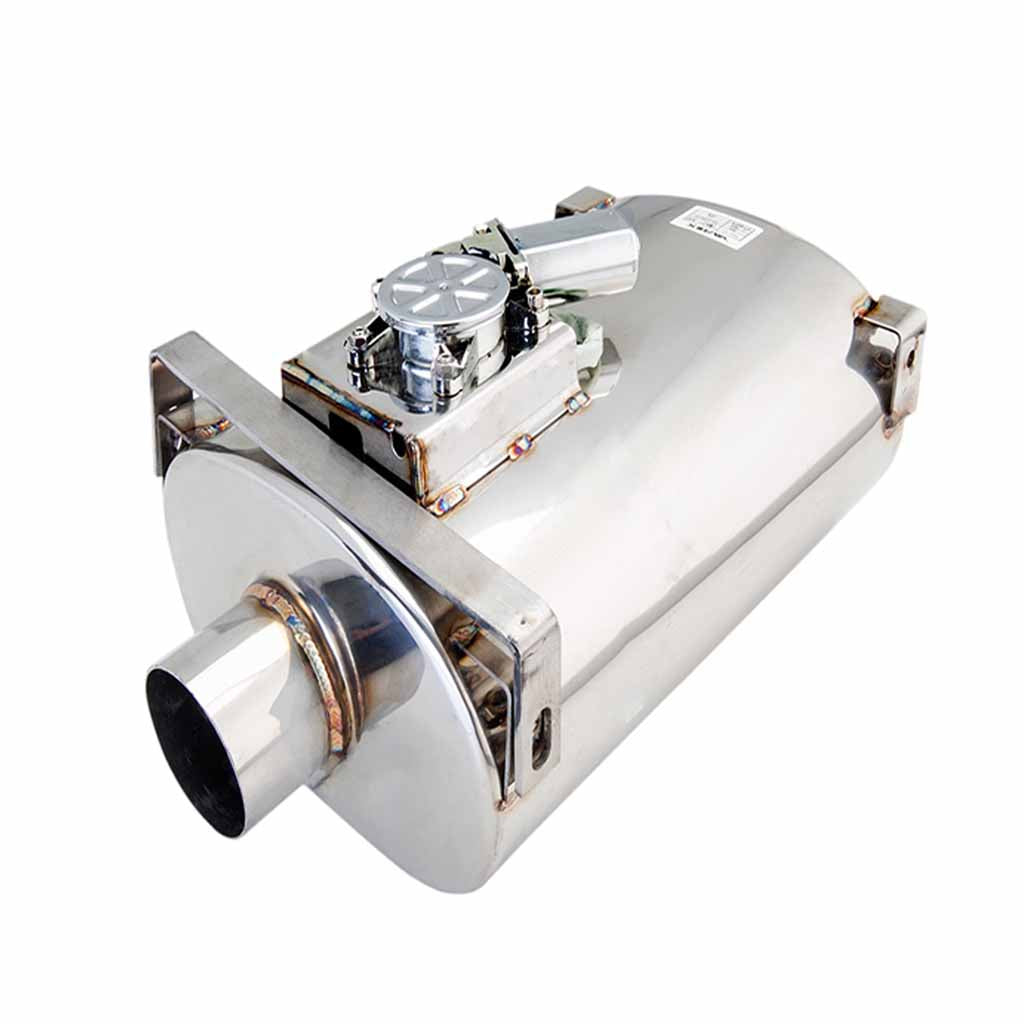 VMK20-250 — Varex Oval Muffler10'x 6' (15'Long) 2.5' Inlet and Pipe Side, Short Flanged threaded ,Side Bracket Front & Back No Tip. **** Special Order Item ****