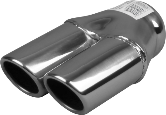 Redback 2 - 3" Inlet Twin Outlet Angle Cut Rolled In Exhaust Tip | Z712