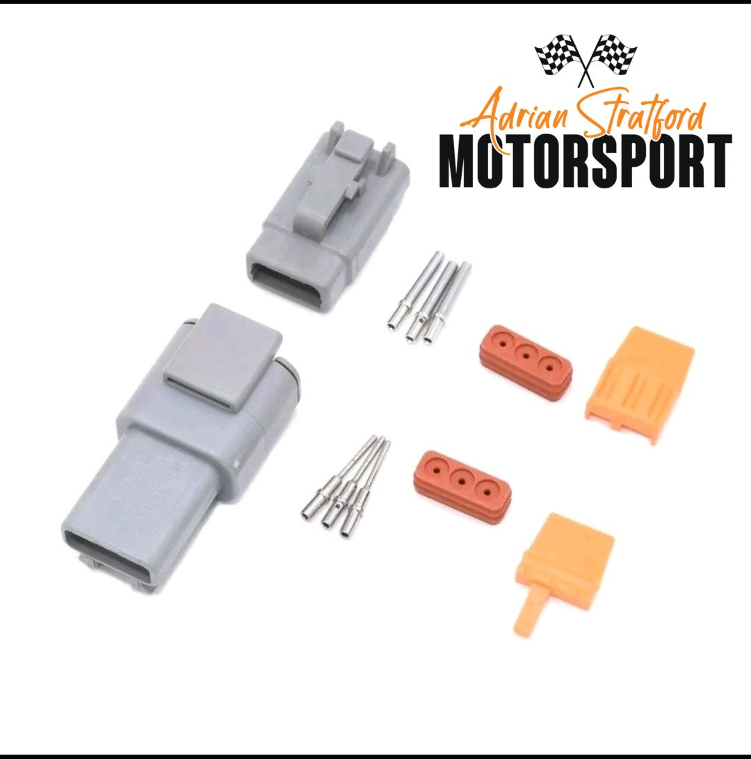 3 pin DTM style connector set with genuine pins