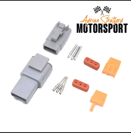 3 pin DTM style connector set with genuine pins